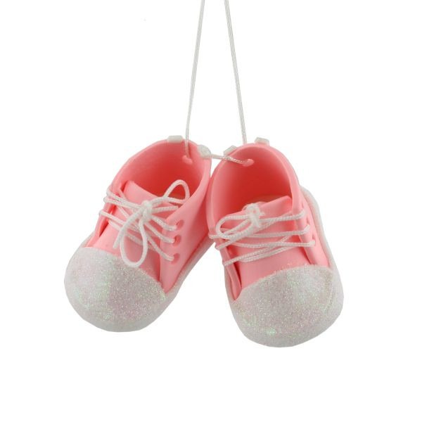 Baby Pink Bootees Tree Ornament by Juliana