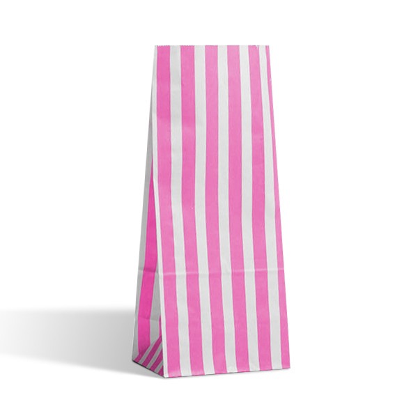 Pink Candy Stripe Pic N Mix Bags (25 pk)