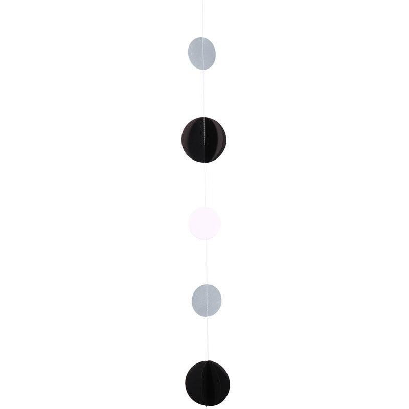Black White and Silver Circle Balloon Tail