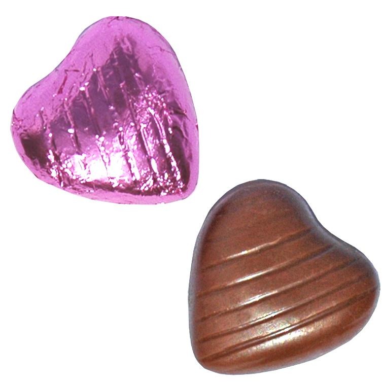 Pink Foil Chocolate Hearts (1kg)