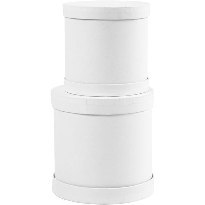 Drum boxes H: 11+13 cm white 1 set