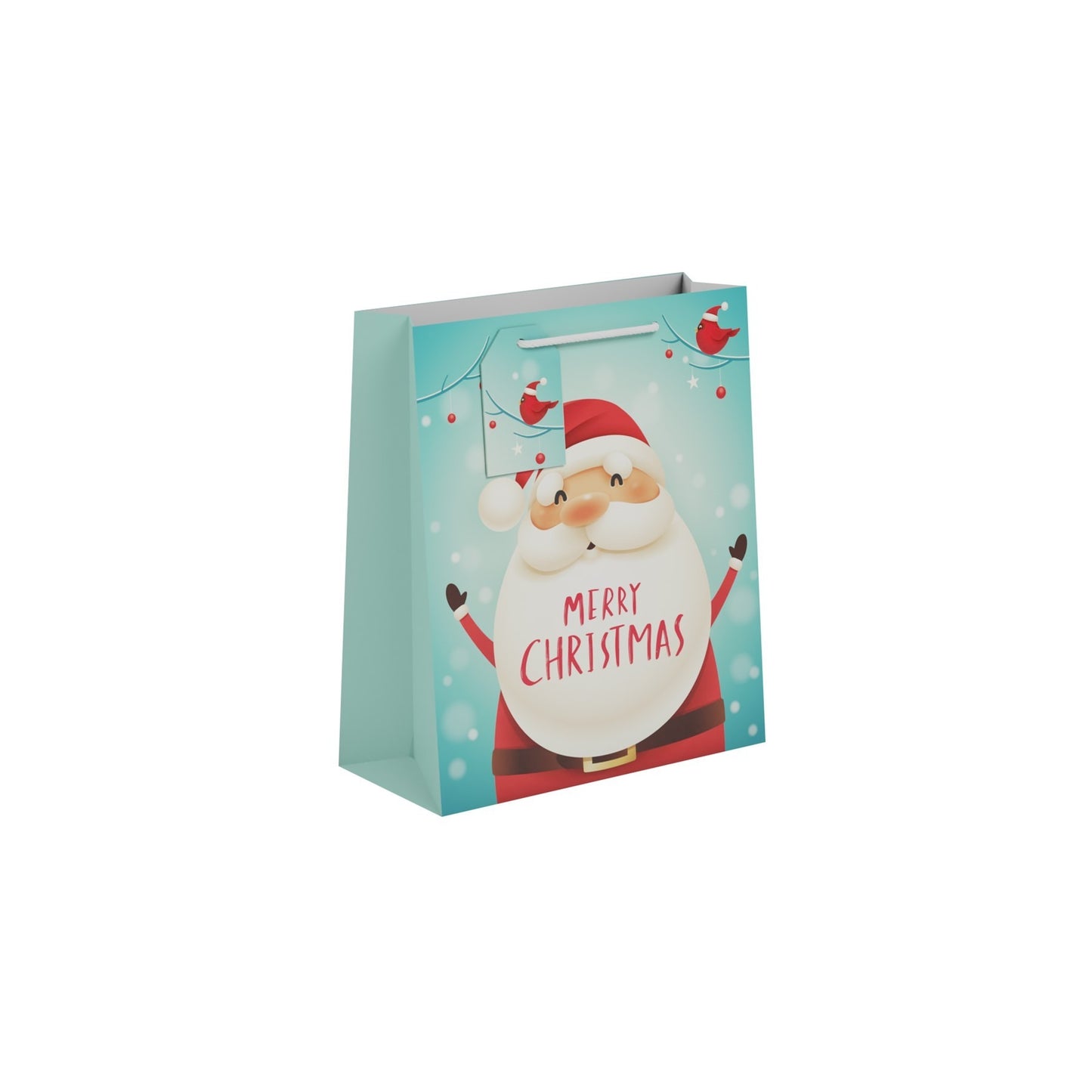 Cute Santa Gift Bag (Medium light blue)