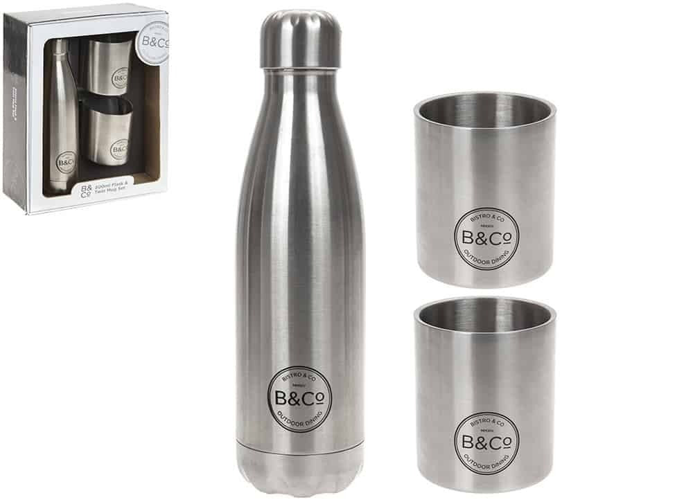 B&Co Thermal Flask Bottle (500ml) & 2 x Beakers (250ml)