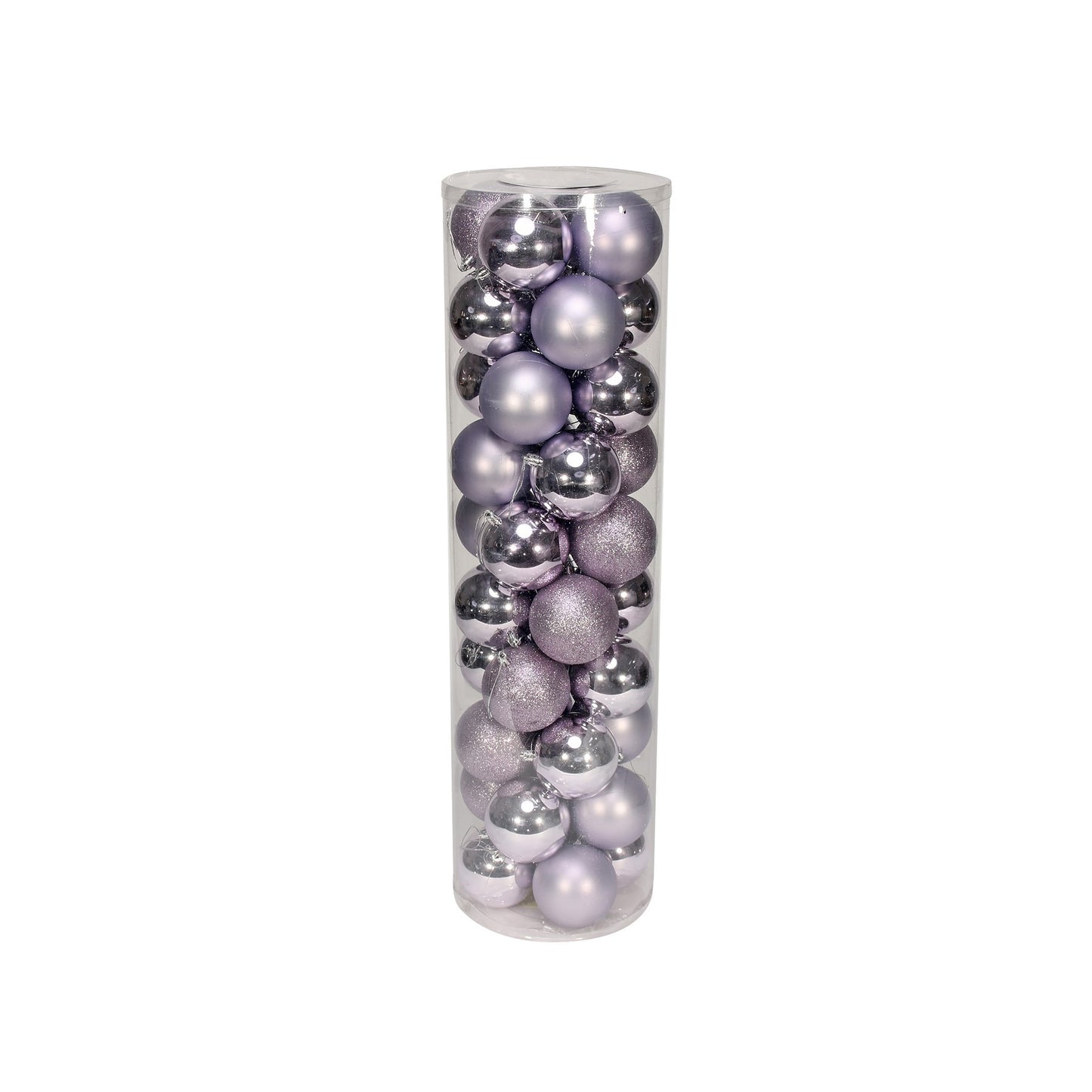 48 Lilac Baubles in Matt Shiny & Glitter Finish (8cm)