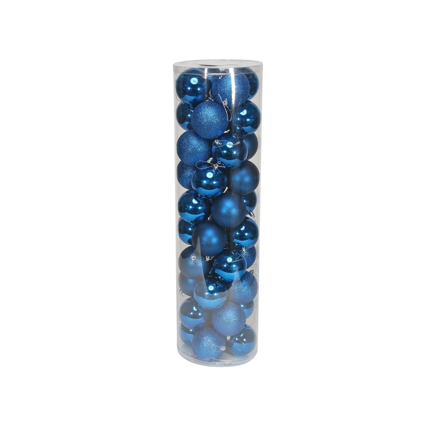 48 Blue Baubles in Matt Shiny & Glitter Finish (8cm)