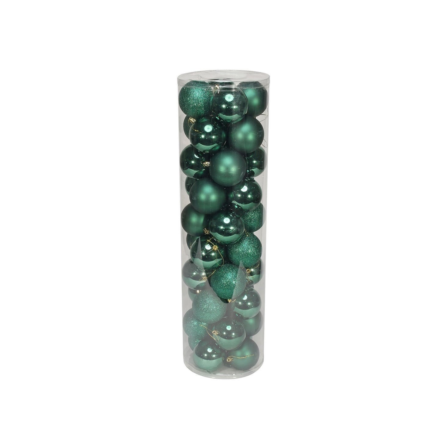 48 Green Baubles in Matt Shiny & Glitter Finish (8cm)