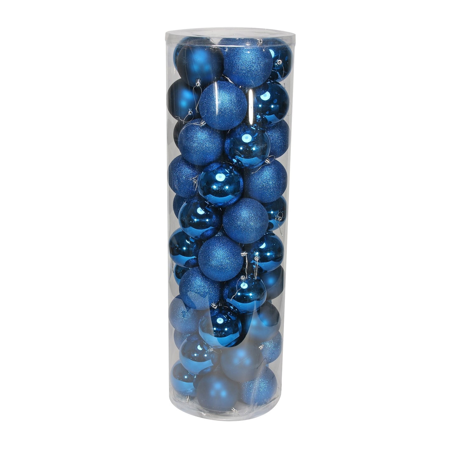 48 Blue Baubles in Matt Shiny & Glitter Finish (10cm)