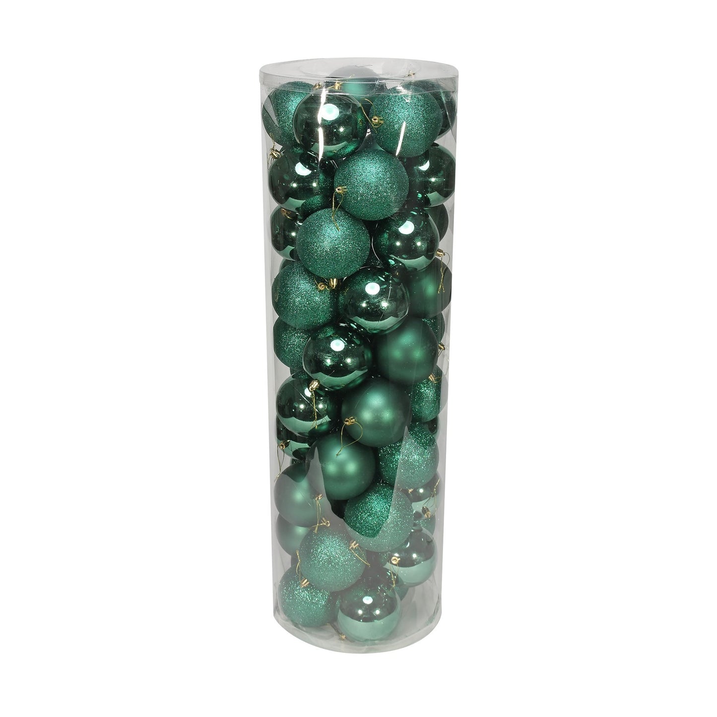 48 Green Baubles in Matt Shiny & Glitter Finish (10cm)