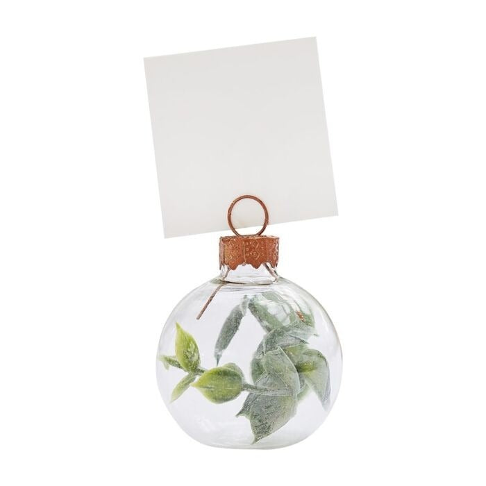 Eucalyptus Bauble Wedding Place Card Holders