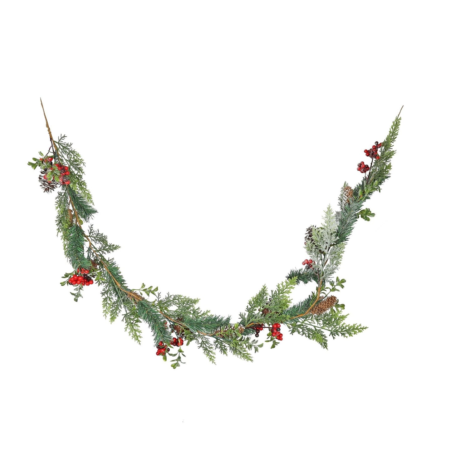 Foliage Red Berries & Cones Garland (L183cm)