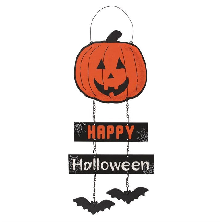 Pumpkin Hanging Sign on Chain