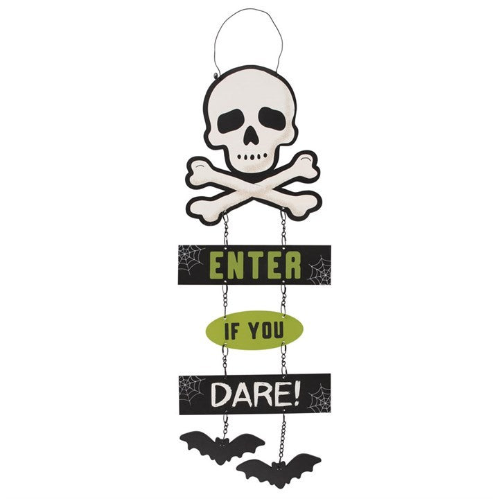 Skull Hanging Sign on Chain