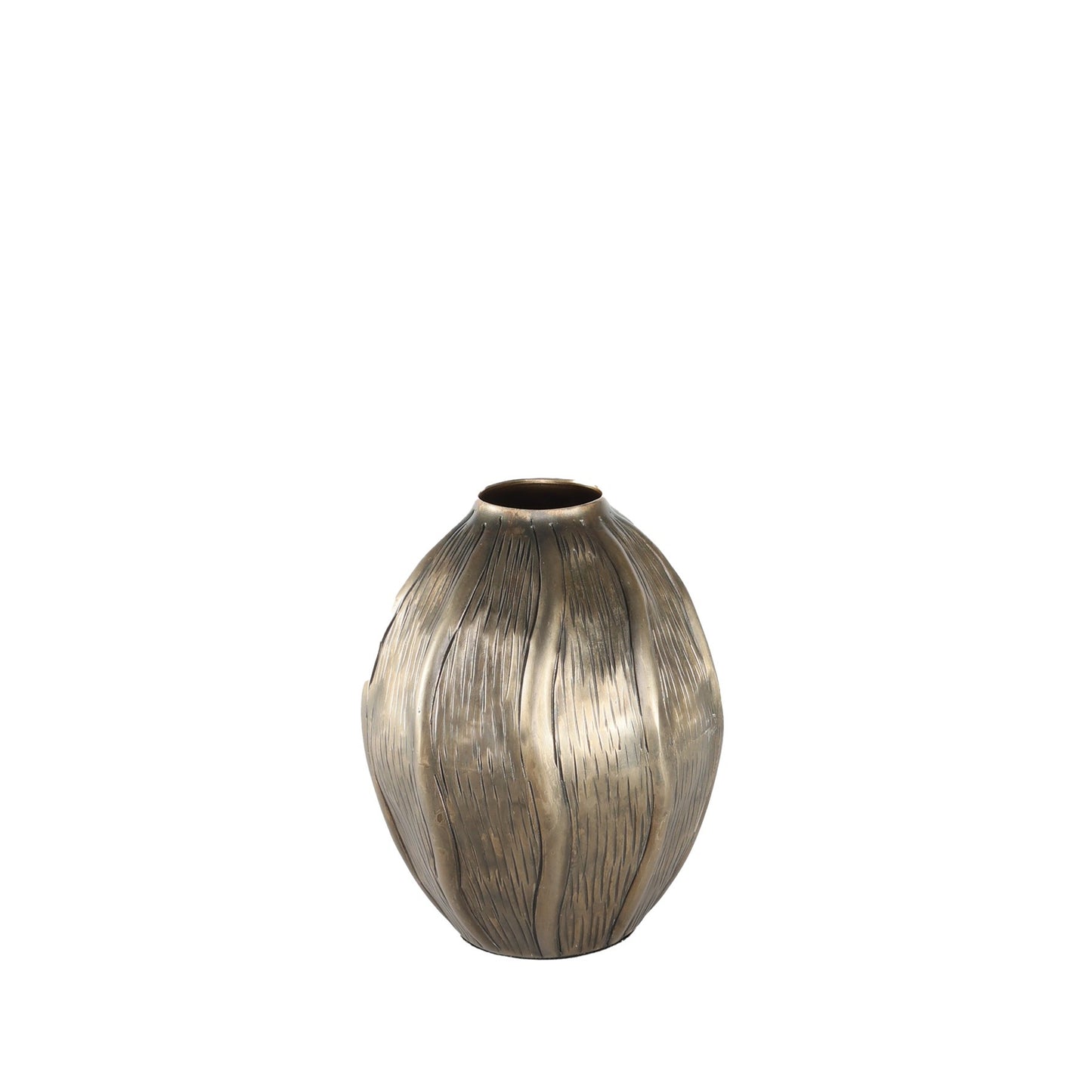 Antique Gold Eros Seed Metal Vase (19cm H)