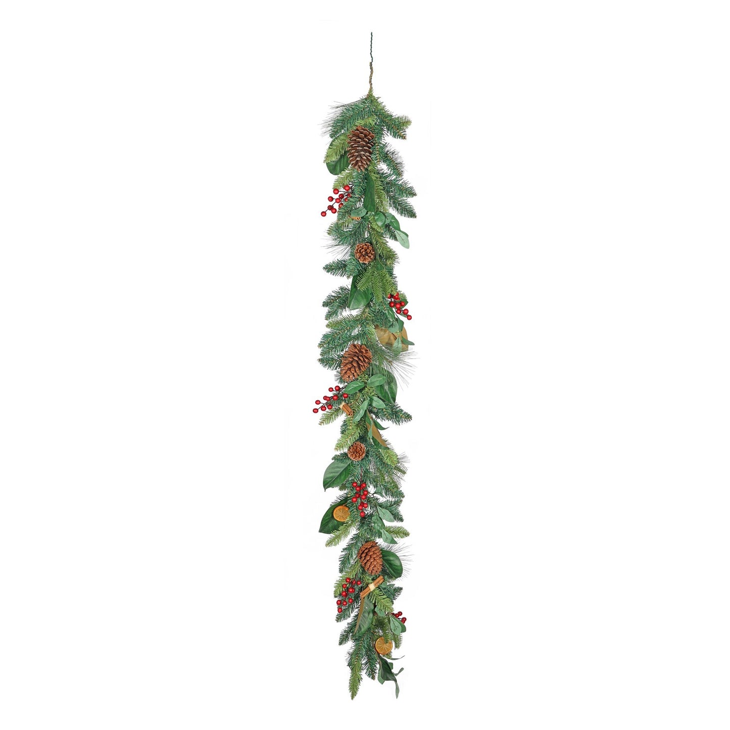 Luxury Garland with Orange Cinnamon & Cones (180cm)