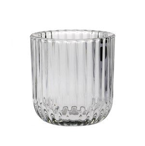 Clear Darcie Rounded Base Glass Tealight Holder (8cm)