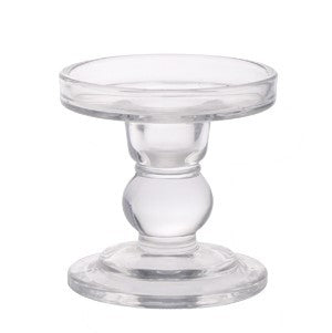 Clear Zara Pillar Glass Candle Holder (8.7cm)