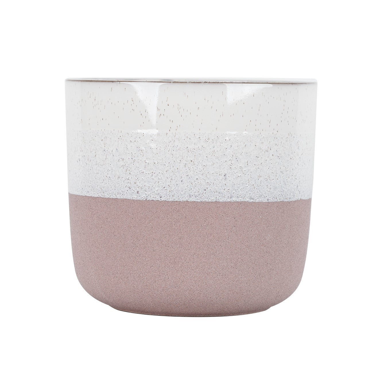 Hortus Pink & White Bordeaux Stoneware Pot (22.5cm H x 24.5cm Dia)
