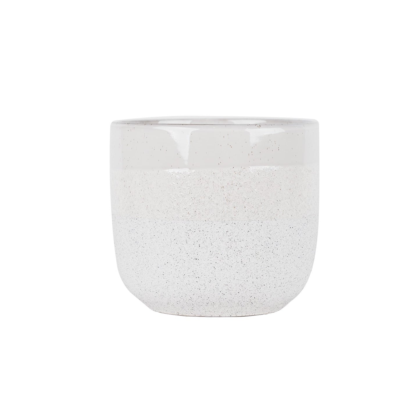 Hortus White Bordeaux Stoneware Pot (20cm H x 22cm Dia)