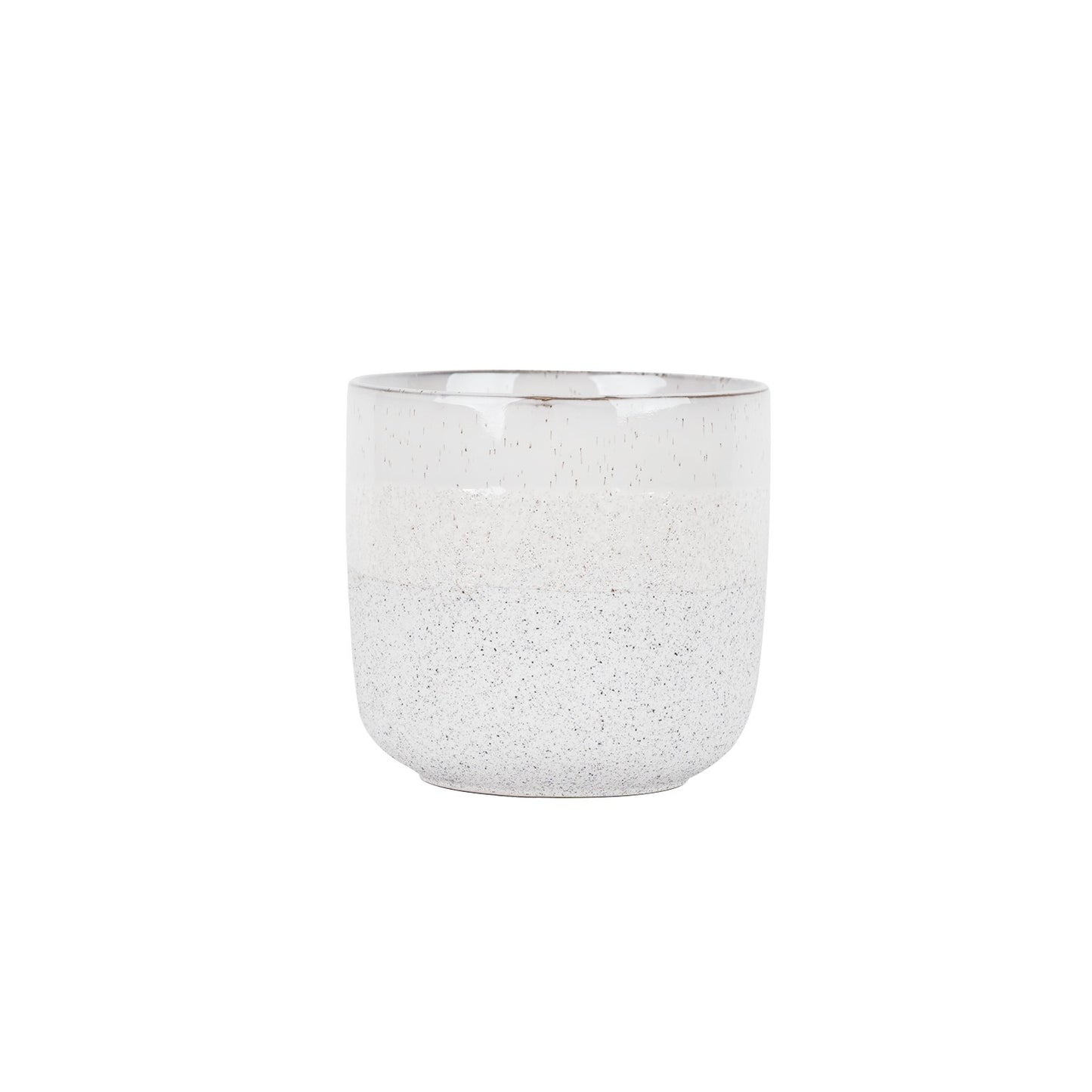 Hortus White Bordeaux Stoneware Pot (16cm H x 17cm Dia)