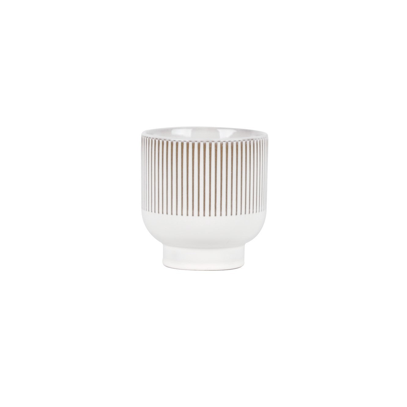 Hortus Cream Toulon Stoneware Pot (12.5cm H x 12cm Dia)