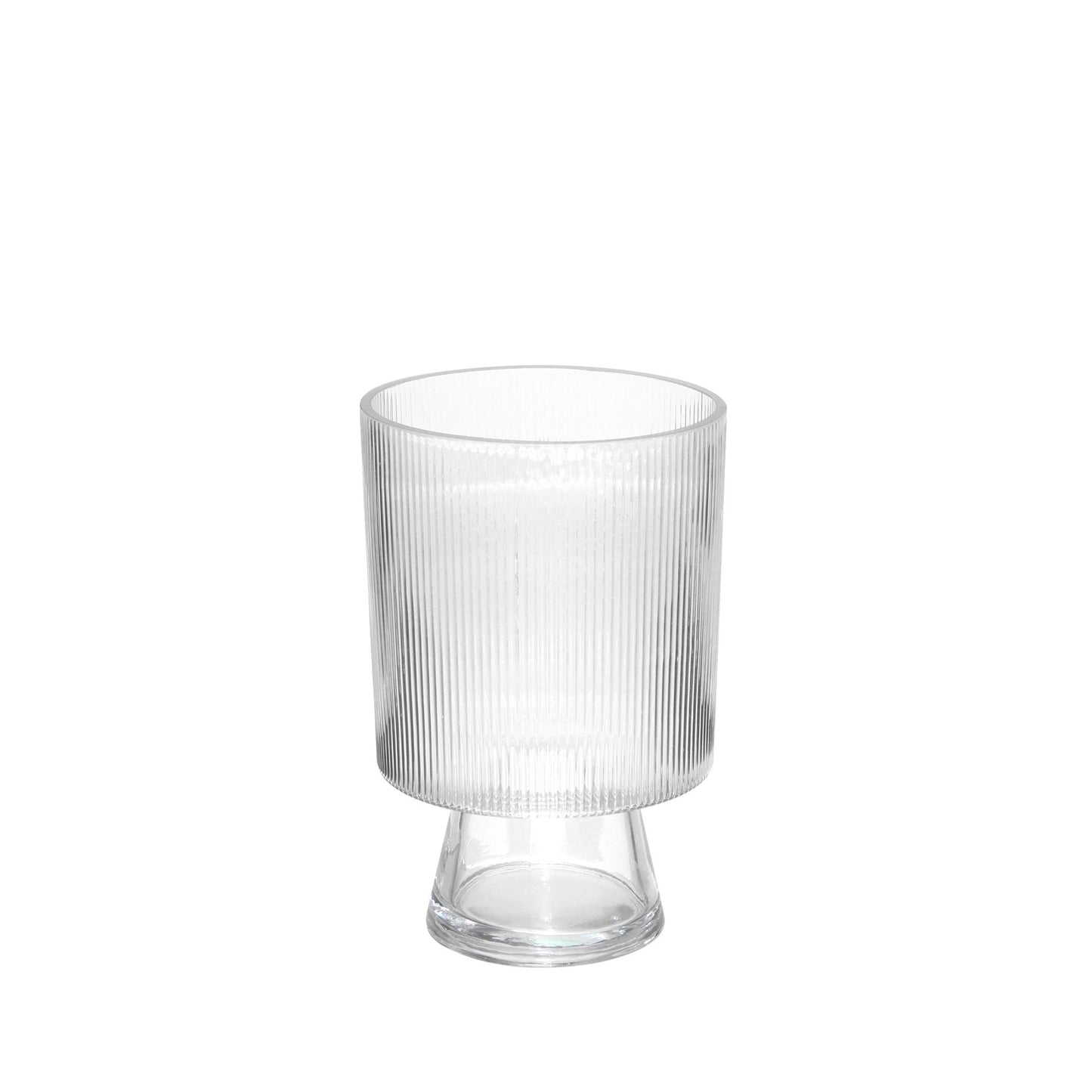 Clear Raised Ribbed Vase (21cm)