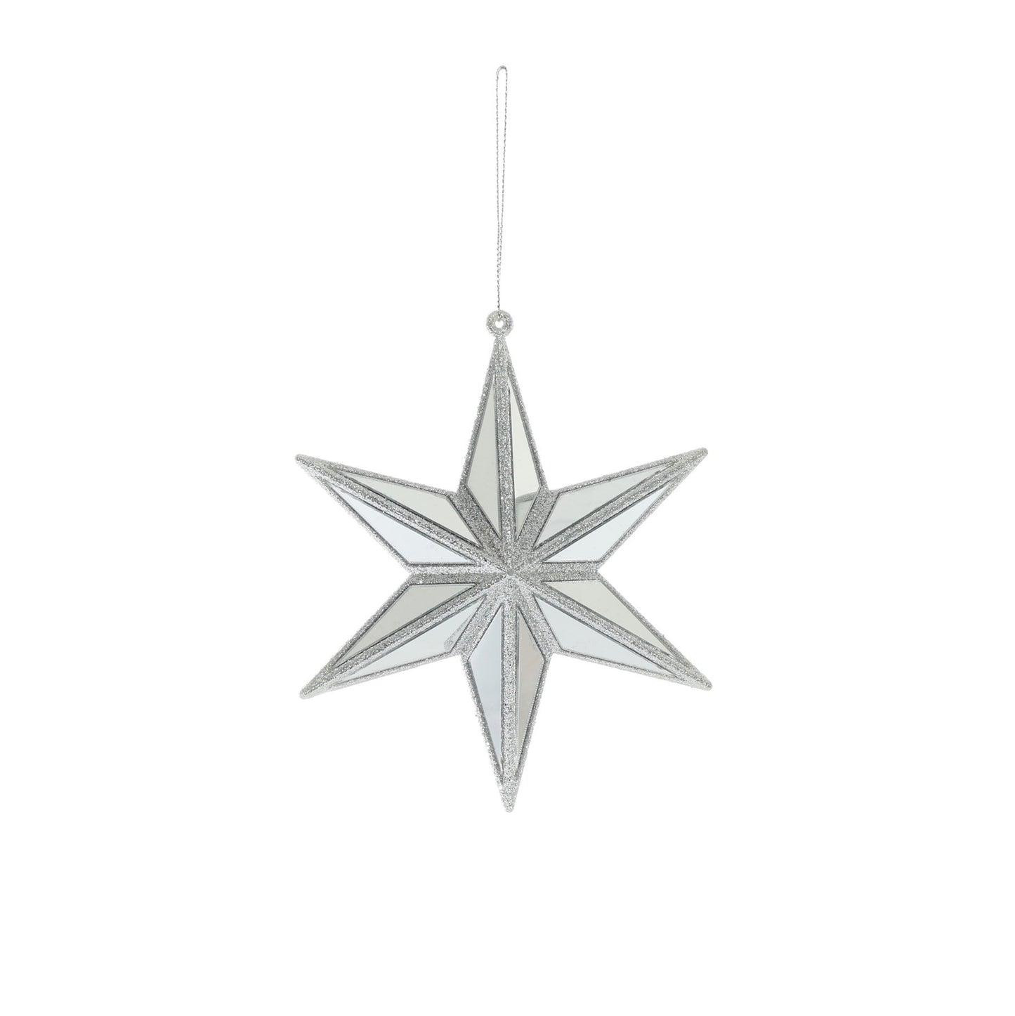 Mirror Star Hanging Decoration - Silver (12cm)