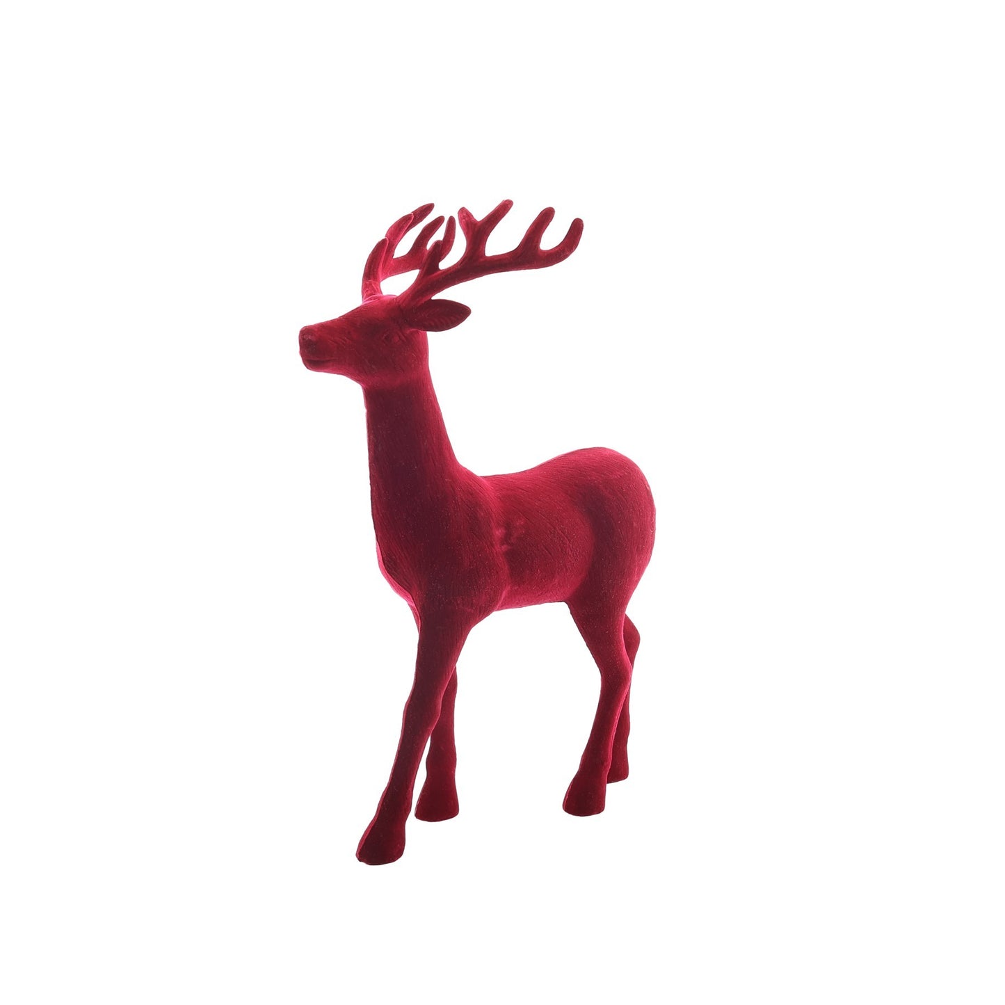 Flocked Reindeer - Burgundy (45cm)