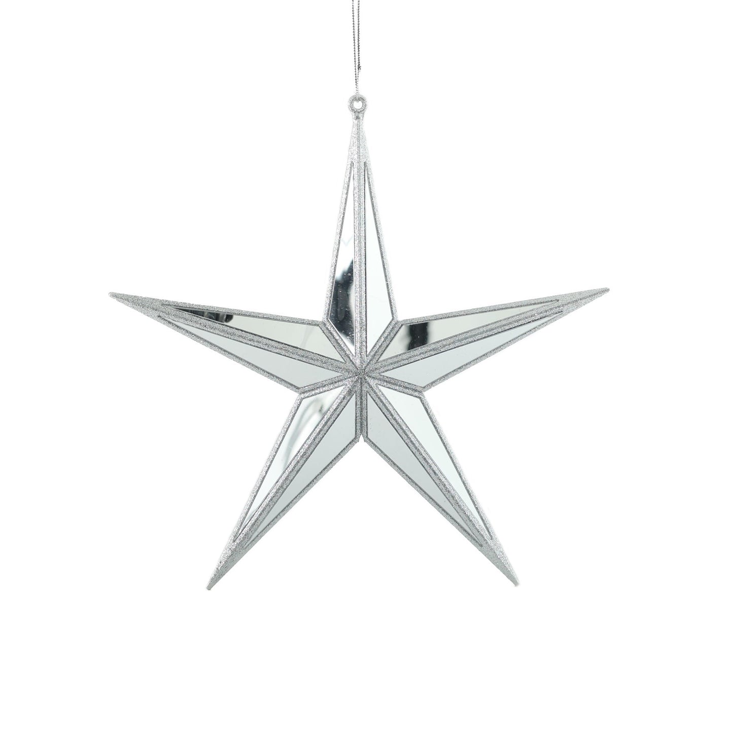 Mirror Star Hanging Decoration - Silver (27cm)