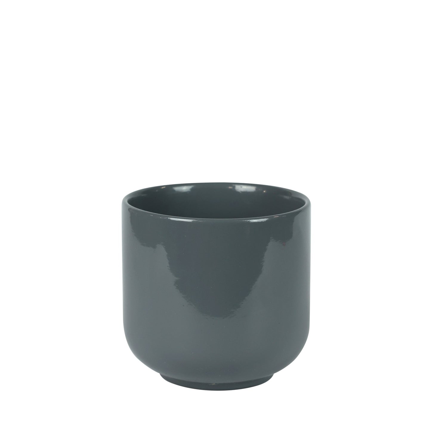 Hortus Havana Glossy Grey Ceramic Pot (15cm)