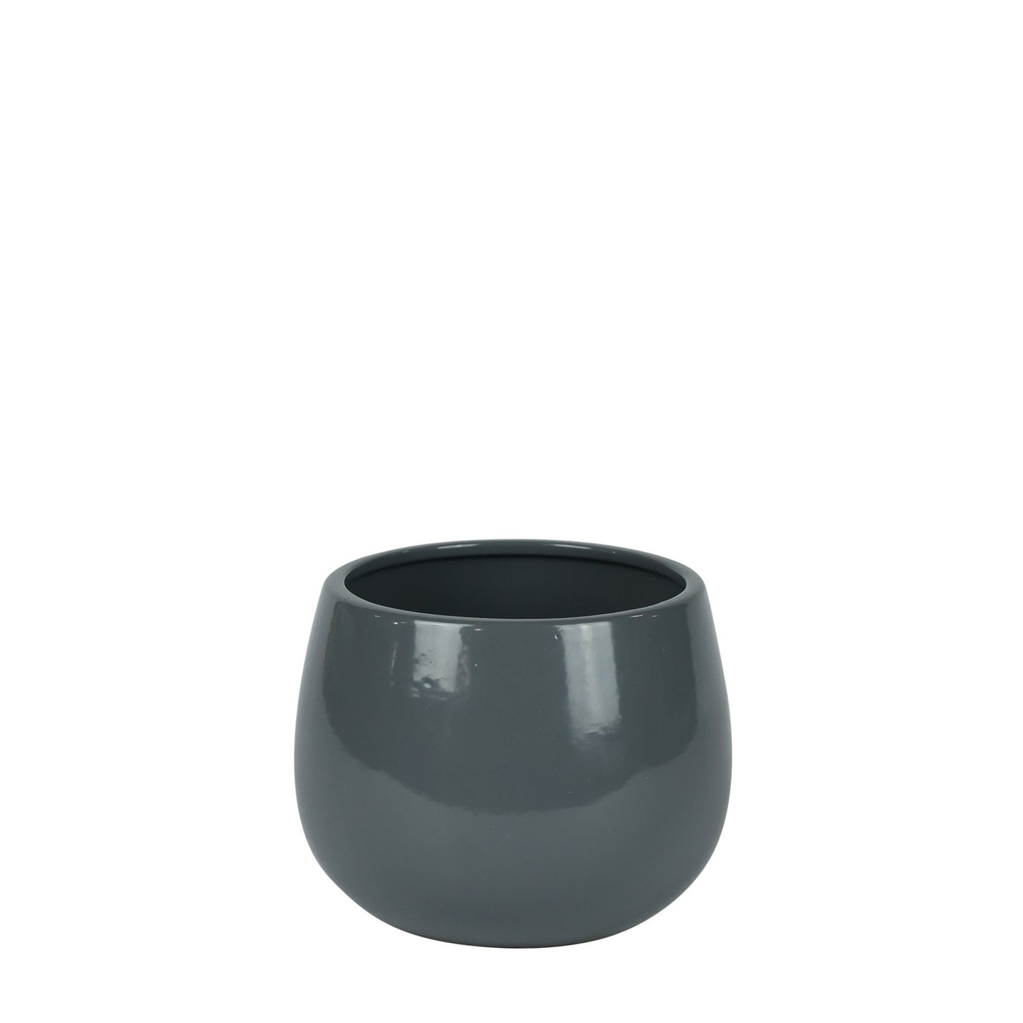 Glossy Grey Hortus Pot (12x11cm)