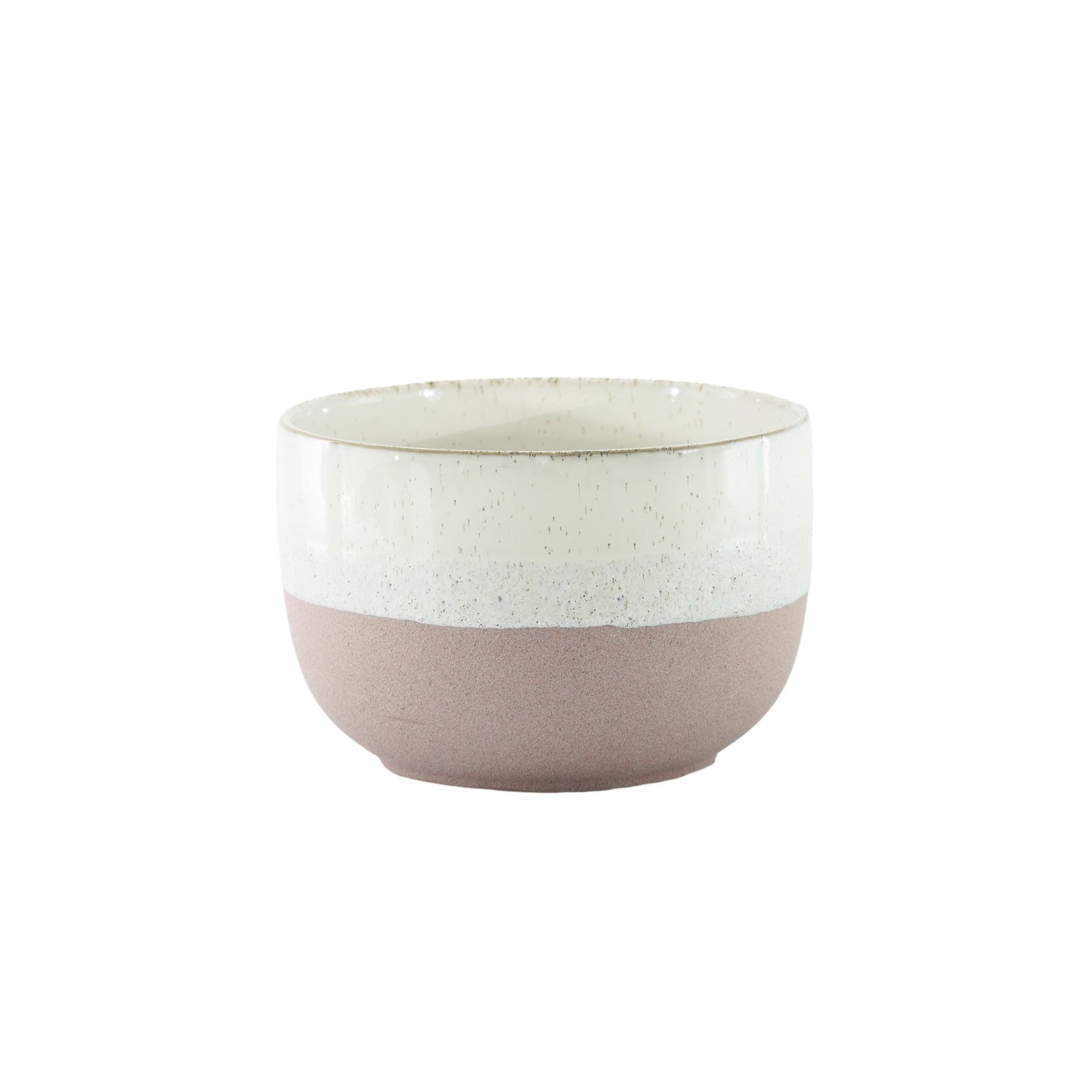 Hortus Pink & White Bordeaux Stoneware Pot (14cm H x 21cm Dia)
