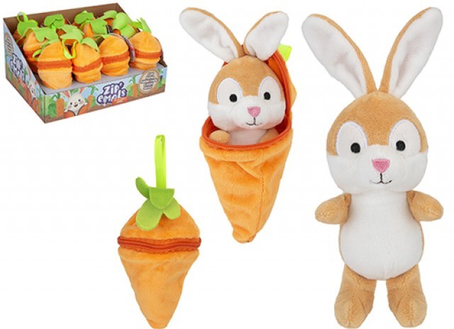 Plush Rabbit In Carrot (14 cm)