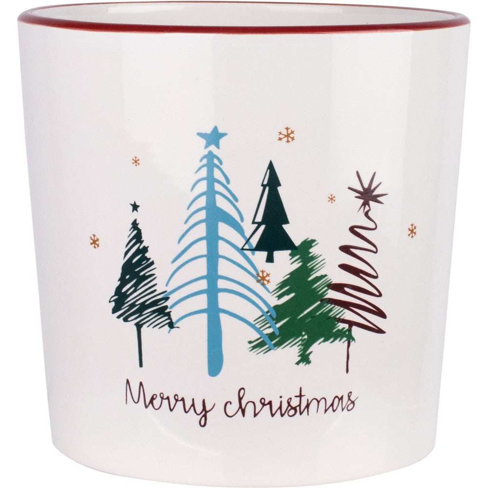 Treetops Glisten Ceramic Pot