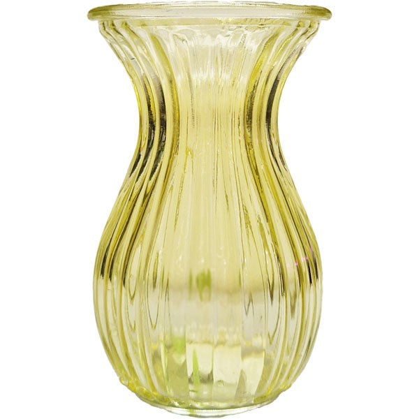Yellow Harper Fluted & Flared Glass Vase (14cm)