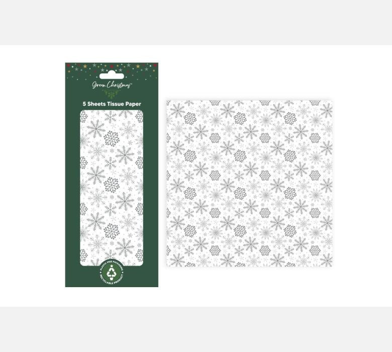 Silver Snowflake Tissue Paper (5 Sheets)