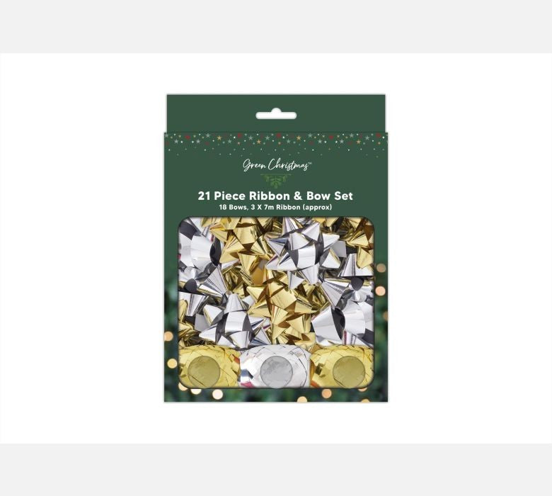 Gold & Silver Foil Ribbon Bow Set