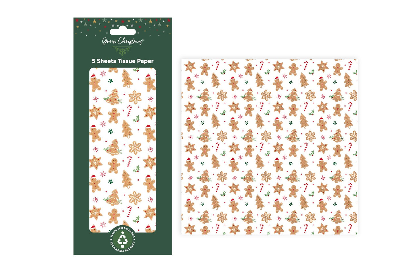 Gingerbread Tissue Paper (5 Sheets)