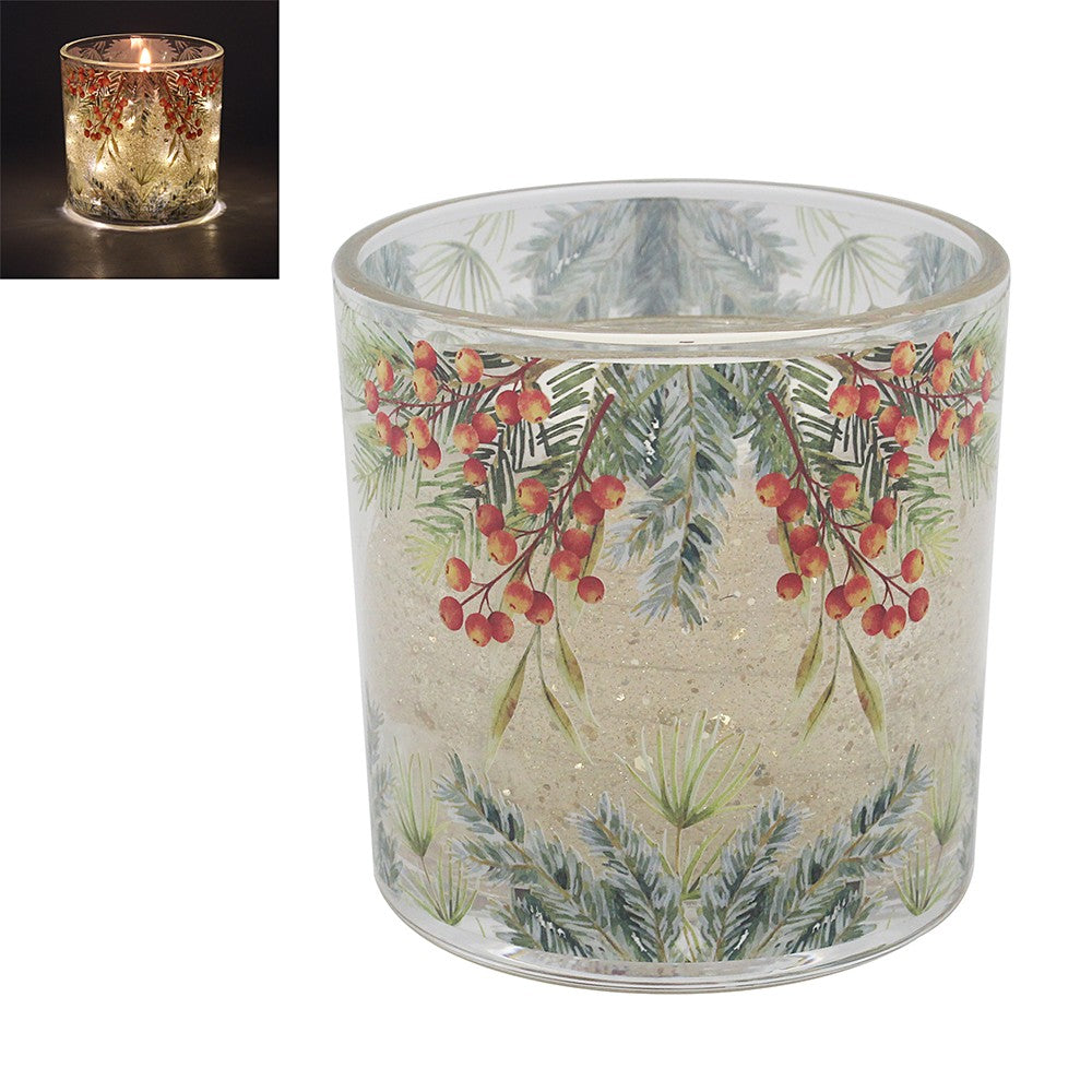 Holly & Berry LED Candle