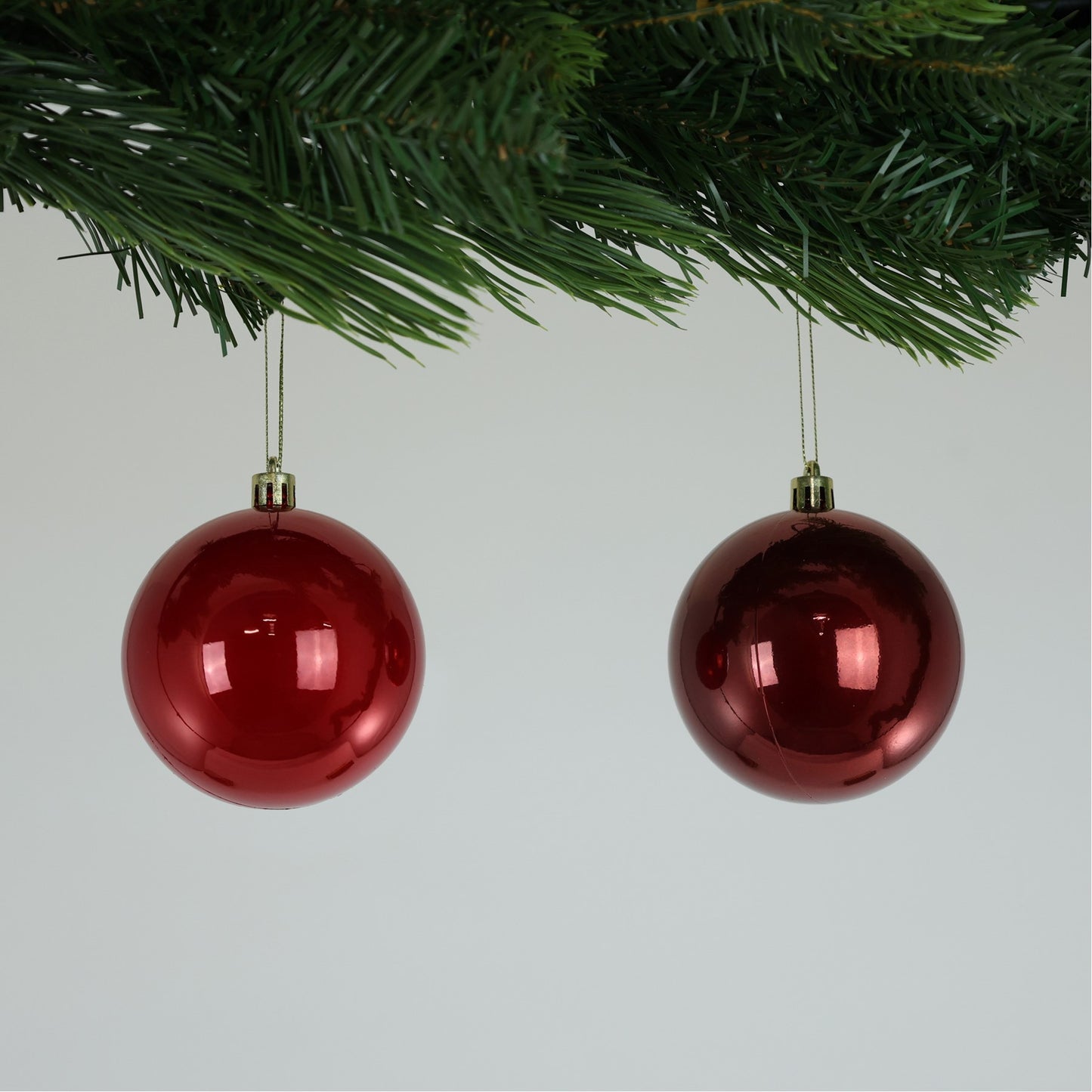 8cm Pearlised Red Baubles (Pack of 6)