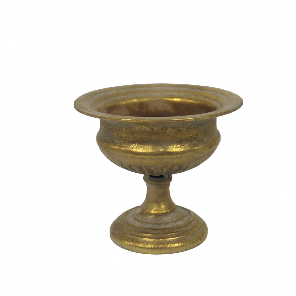 Antique Gold Creation Footed Metal Bowl (16cm)
