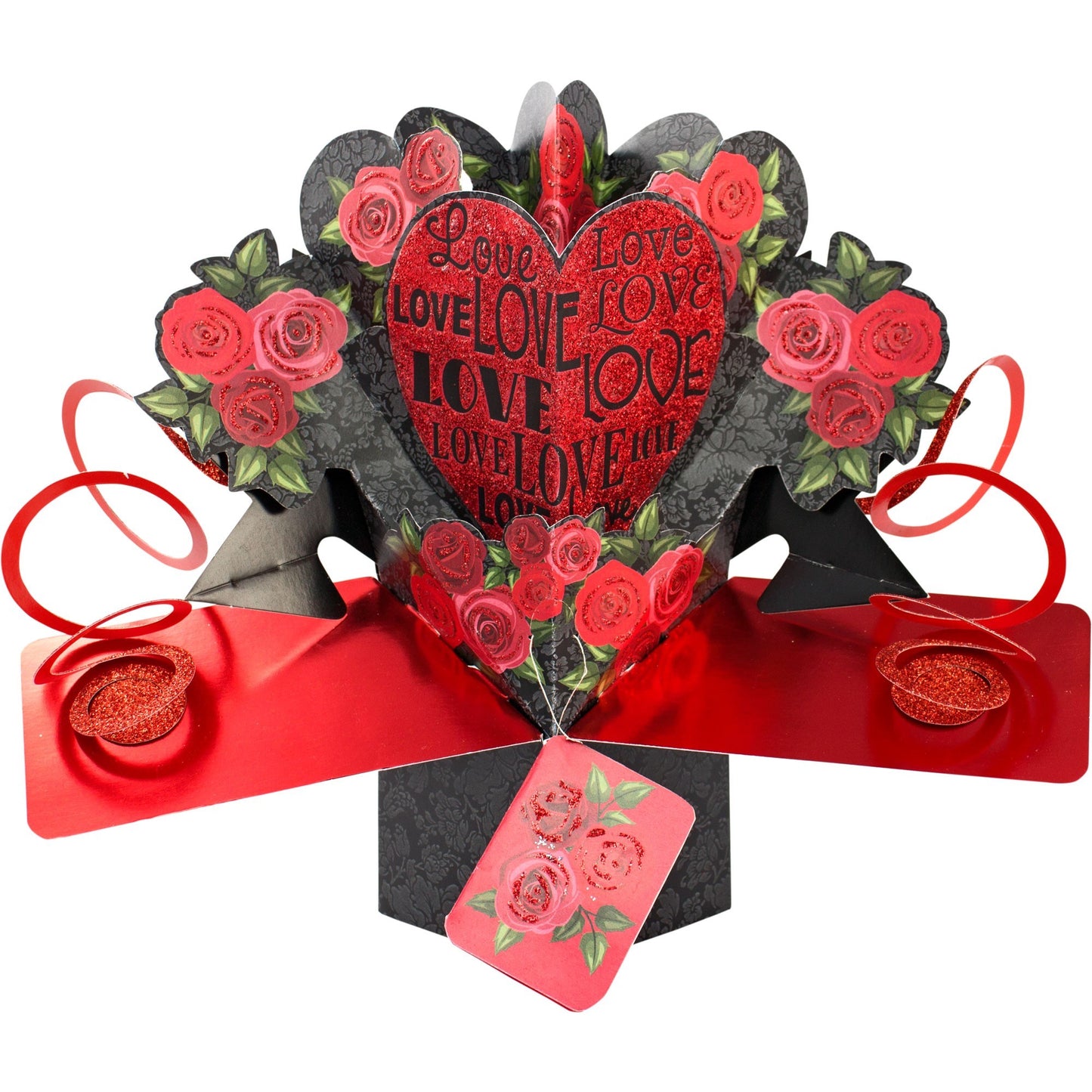 3D Pop Up Card by Second Nature - Love & Red Roses