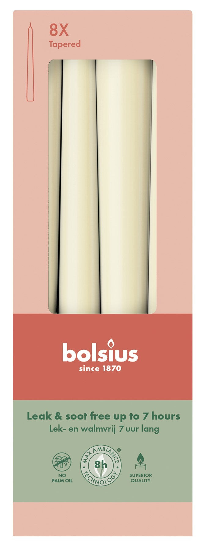 Soft Pearl Bolsius Tapered Candles (245 x 24mm)