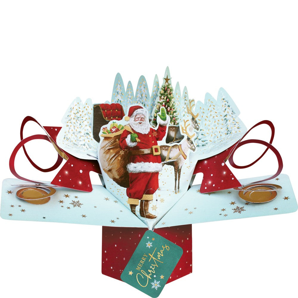 Father Christmas & Sleigh Card Pop Up Card