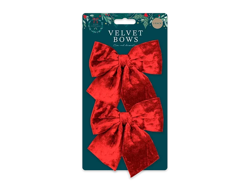 Red Velvet Bows (15cm)