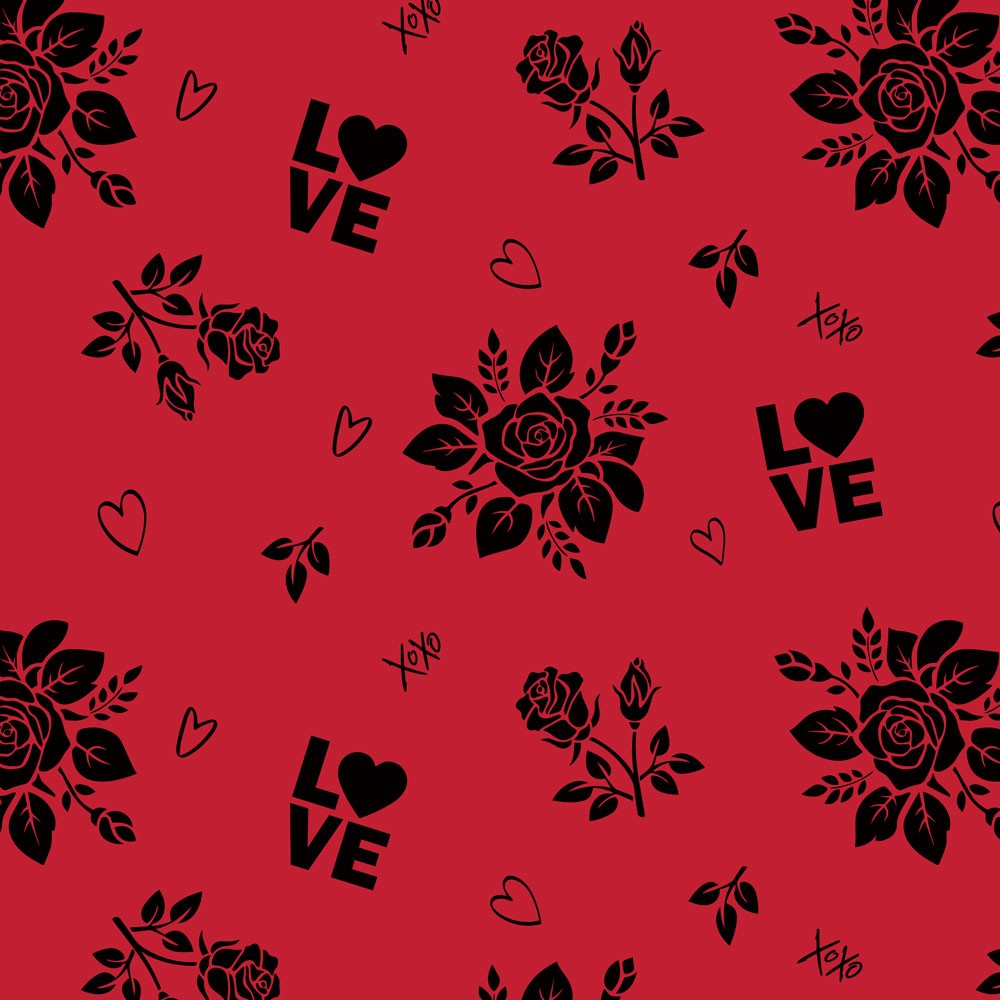 Love and Roses Red Tinted Cellophane (100m)
