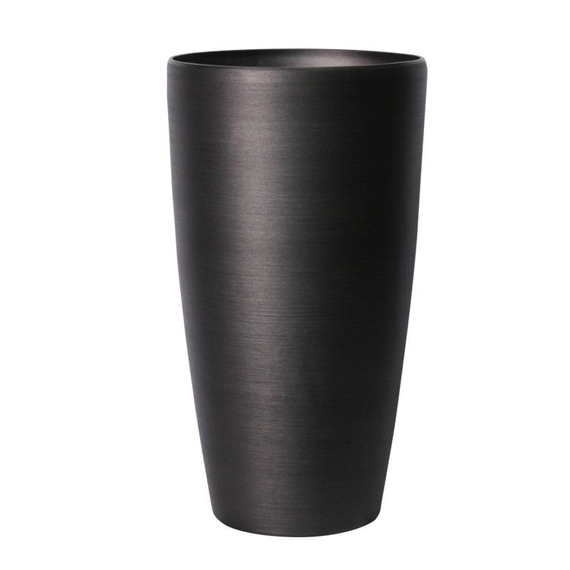 Dark Grey Metallic Look Tall Planter (58cm)