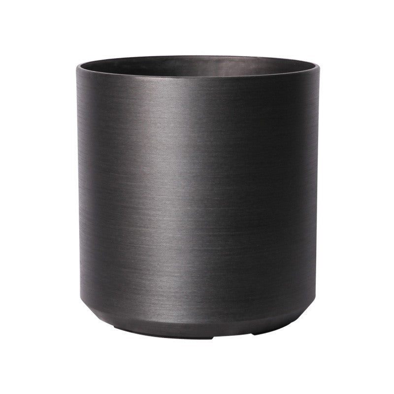 Dark Grey Metallic Look Cylinder Planter (35cm)