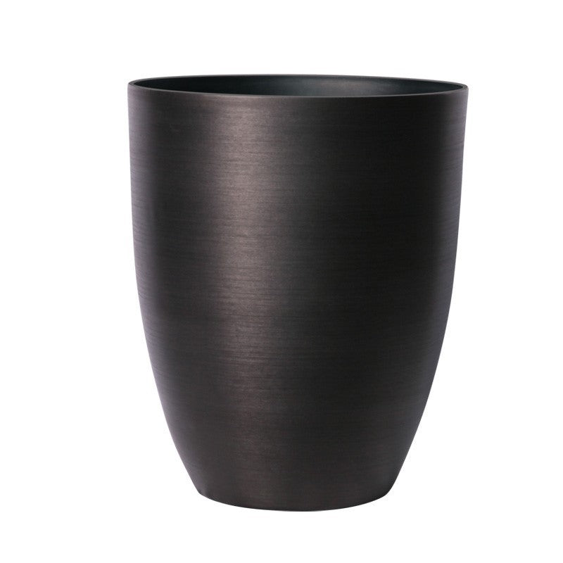 Dark Grey Metallic Look Plastic Planter (34.5cm)