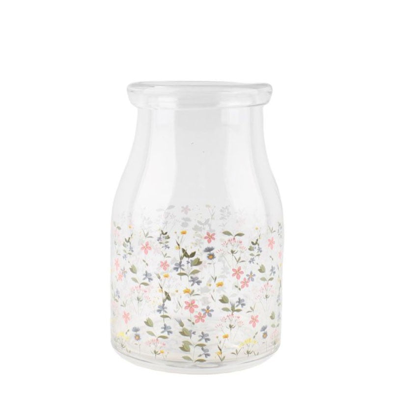 Whispering Petals Patterned Glass Vase
