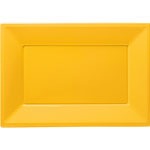 Yellow Plastic Platters - Pack of 3